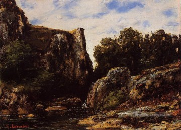 Une cascade dans le paysage jurassien Gustave Courbet Montagne Peinture à l'huile